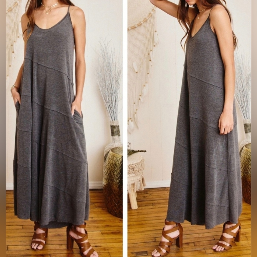 #297 BOHO CHIC WIDE LEG SIDE POCKETS JUMPSUIT - Picture 15 of 15